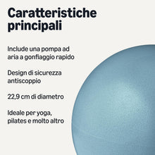 Carica l'immagine nel visualizzatore di Gallery, Amazon Basics Palla Piccola da Pilates, 22,9 cm, Antiscoppio, Palla da Yoga, Allenamento del Core, Ginnastica, Acqua