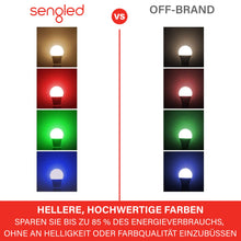 Carica l'immagine nel visualizzatore di Gallery, Lampadina LED smart Sengled (E27), abilitata per Matter i Alexa, multicolore, equivalente a 60 W, 800 LM, abbinamento istantaneo, compatibile con Matter richiesta, 2,4 GHz, Wi-Fi, confezione da 1