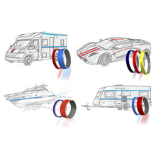 Carica l'immagine nel visualizzatore di Gallery, Finest Folia 10m Strisce adhesive decorative per auto moto barca e modellismo in vari colori autoadesive Lunghezza (3mm,