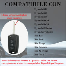 Carica l'immagine nel visualizzatore di Gallery, SUPALAND Guscio Chiave di Ricambio a 3 Tasti Per Telecomando Auto Con Lama Compatibile con Hyundai i10 i20 i30 ix20 ix35