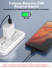 Carica l'immagine nel visualizzatore di Gallery, 1,8M 3A 25W Cavo USB Type C per Samsung, Ricarica Rapida Nero