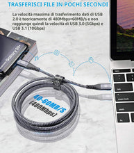 Carica l'immagine nel visualizzatore di Gallery, Cavo USB C USB C [2 pezzi 2m], [Ricarica rapida PD 60W] cavo usb type-c per con serie i phone 15, MacBookPro, iPad Pro/A