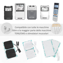 Carica l'immagine nel visualizzatore di Gallery, iStim 16 Elettrodi Neri TENS autoadesivi 5x5 cm – Super Morbidi e Riutilizzabili, Compatibili con Dispositivi TENS/EMS, 