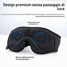 Carica l'immagine nel visualizzatore di Gallery, Mascherina per dormire con cuffie Bluetooth, mascherina per dormire 3D senza fili, per dormire sul fianco/sulla schiena,