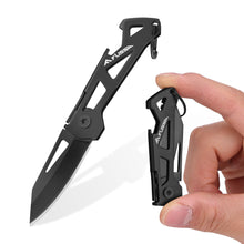 Carica l'immagine nel visualizzatore di Gallery, FLISSA Coltellino Tascabile Mini Nero, 6,5cm Coltello Pieghevole EDC