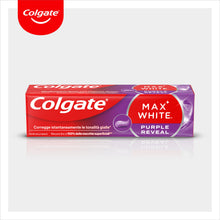 Carica l'immagine nel visualizzatore di Gallery, Colgate Dentifricio Sbiancante Max White Purple Reveal 4 Confezioni da 75 ml I Per Denti Bianchi I Sicuro Per Lo Smalto 