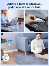 Carica l'immagine nel visualizzatore di Gallery, Caricatore USB C, 20W Caricabatterie Rapido PD con Cavo USB-C a USB-C da 2M 60W, Alimentatore Spina USBC per iPhone 17 1