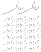 Carica l'immagine nel visualizzatore di Gallery, QWORK® Set da 60 ganci per pannello forato, 10 cm, 5 mm diametro, interasse 3,2 cm, supporto a tre bracci