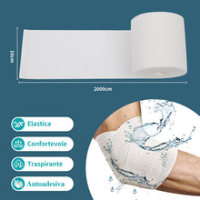 Carica l'immagine nel visualizzatore di Gallery, 2 Rotoli Benda Elastica Coesiva 20 Metri x 10CM Bende Elastiche per Bendaggio Fissaggio Mdicazione Fratture Leggere