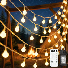 Carica l'immagine nel visualizzatore di Gallery, Catena Luminosa a Sfera, 25M 200LED Catena Luminosa a LED per Esterni, 8 Modalità e Funzione Memoria con Spina, Catena d