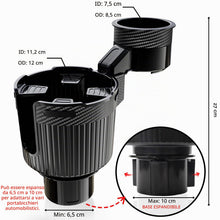 Carica l'immagine nel visualizzatore di Gallery, Portabicchieri Auto - Portabicchieri Plastica Universale - Porta Bottiglia Auto Regolabile per Bottiglie da 0,5 a 1,5L (