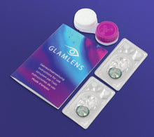 Carica l'immagine nel visualizzatore di Gallery, Lenti a contatto blu naturali e molto coprenti SILIKON COMFORT NEWNESS colorato Viola Blue + contenitore di GLAMLENS - 1