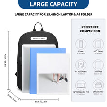 Carica l'immagine nel visualizzatore di Gallery, KONO Zaino casual, zaino scuola leggero 15,4 pollici Laptop Bag per viaggi lavoro scuola affari sport (Nero)