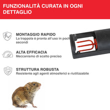 Carica l'immagine nel visualizzatore di Gallery, SWISSINNO Trappola per Arvicole PRO - a Tunnel a Scatto 1 Pezzo SuperCat