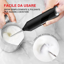 Carica l'immagine nel visualizzatore di Gallery, Bonsenkitchen Montalatte Elettrico, Frullino con Frusta in Acciaio INOX