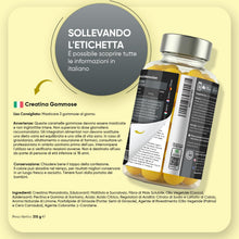 Carica l'immagine nel visualizzatore di Gallery, Creatina Monoidrata in 90 Gommose Vegane, 5000mg per Dose, Senza Zucchero