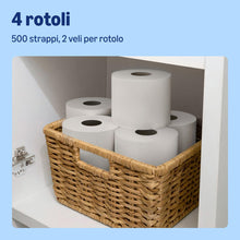 Carica l'immagine nel visualizzatore di Gallery, by Amazon Carta Igienica (Rotolo Maxi) Trapuntata a 2 Veli, Morbida e Delicata, 4 Rotoli (1 Confezione da 4), 500 Strapp