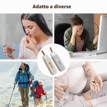 Carica l'immagine nel visualizzatore di Gallery, 2 Pezzi Mini Portapillole, 3 Scomparti porta Pastiglie Giornaliera, Portatile da Viaggio, Portapastiglie per Vitamine e 