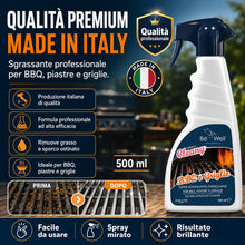 Carica l'immagine nel visualizzatore di Gallery, Cleany Detergente Super Sgrassante Spray per BBQ, Piastre e Griglie, Sgrassatore Super per Barbecue, 500 ml, Made in Ita