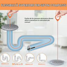 Carica l'immagine nel visualizzatore di Gallery, Set da 7 Stura Lavandini e Scarichi, Strumento di Rimozione dei Capelli a Serpente da 76 cm + Spazzola Per Pulizia Fless