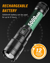 Carica l'immagine nel visualizzatore di Gallery, Akdomart Torcia LED Potente Professionale Ricaricabile 500000 Lumens