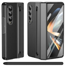 Carica l'immagine nel visualizzatore di Gallery, per Galaxy Z Fold 3 Custodia con Penna Stilo, Protezione Cerniera + Porta Penna S + Pellicola Protettiva in Vetro Temper
