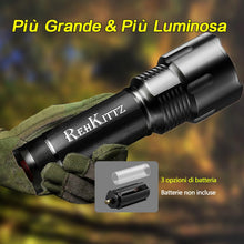 Carica l'immagine nel visualizzatore di Gallery, REHKITTZ Torcia LED, 3300 Lumen, Super Luminosa
