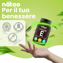 Carica l'immagine nel visualizzatore di Gallery, NÄTOO Vitamina E Pura 60 Mg 90 Ui D-Alfa-Tocoferolo 90 Softgel Vitamina E Capsule Molli Alto Dosaggio 500% Vnr Vitamin E