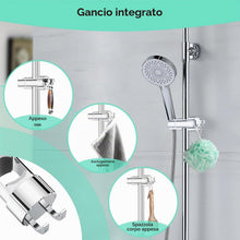 Carica l'immagine nel visualizzatore di Gallery, Alyvisun Universale Supporto Soffione Doccia con 2 Ganci