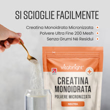 Carica l'immagine nel visualizzatore di Gallery, Creatina Monoidrata in Polvere Micronizzata | Busta da 400g | 114 Porzioni | Creatina Monohidrato Polvere Ultra Fine 200