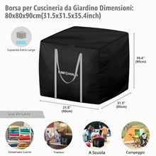 Carica l'immagine nel visualizzatore di Gallery, Borsa per Cuscino da Esterno,Sacca per Albero di Natale con Cerniera Tessuto Oxford 420D Borsa Portaoggetti per Cuscini 