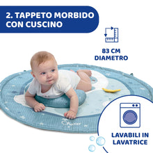 Carica l'immagine nel visualizzatore di Gallery, Chicco Palestrina dei Colori Azzurra 3in1, Palestrina Neonato Multifunzione Elettronica con Tappeto Neonato, Proiettore Stelle, Luce Notturna Removibile e Melodie Rilassanti - Giochi Neonato 0+ Mesi