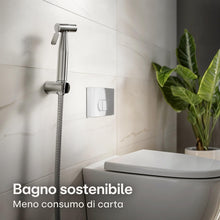 Carica l'immagine nel visualizzatore di Gallery, Praknu Bidet Spruzzatore con Doccetta e Supporto – Idroscopino WC Inox