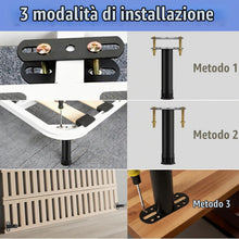 Carica l'immagine nel visualizzatore di Gallery, 4 Pezzi Piedini per Letto in Metallo Piedi Letto Regolabili in Altezza 18-30 cm Piedi per Rete a Doghe Piedini per Mobil