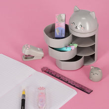 Carica l'immagine nel visualizzatore di Gallery, Legami - Organiser da Scrivania, Desk Organiser con 3 Cassetti ad Apertura Laterale, Scomparto Superiore con Chiusura a Scorrimento, Tema Kitty