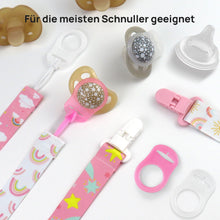 Carica l'immagine nel visualizzatore di Gallery, 4 Pezzi Ciuccio Catena per Bambini, Catenella Porta Ciuccio con 4 Pezzi Ciuccio Clip Adattatore per Neonato per Nascita 