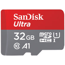 Carica l'immagine nel visualizzatore di Gallery, SanDisk Ultra 32 GB microSDHC Memory Card + SD Adapter with A1 App Performance Up to 120 MB/s, Class 10, U1, SDSQUA4-032