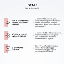 Carica l'immagine nel visualizzatore di Gallery, Vitamina B12 1000 μg Metilcobalamina – Antifatica – Vegana – 4 Mesi