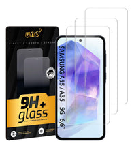 Carica l'immagine nel visualizzatore di Gallery, UNO' Pellicola Protettiva in Vetro Temperato per Samsung Galaxy A35 5G / A55 5G (6,5''), 3 Pezzi, Durezza 9H, Antigraffi
