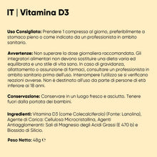 Carica l'immagine nel visualizzatore di Gallery, Vitamina D3 2000 UI Colecalciferolo (50mcg), Vegetariana, 400 Compresse