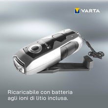 Carica l'immagine nel visualizzatore di Gallery, Varta 17680101401 Torcia LED a mano DYNAMO portatile LED con carica a dinamo, 28 Lumen, 100% Resistente agli urti e idro