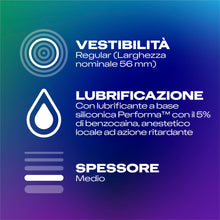 Carica l'immagine nel visualizzatore di Gallery, Durex Settebello Lunga Durata, Preservativo Ritardante per Lui, Vestibilità Regular, 12 Profilattici Lubrificati