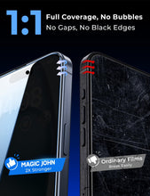Carica l'immagine nel visualizzatore di Gallery, MAGIC JOHN Privacy Pellicola Protettiva per iPhone 15, Anti-Spy Vetro Temperato Film, Durezza 9H, Rimozione Automatica D