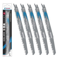 Carica l'immagine nel visualizzatore di Gallery, EZARC Set di 5 lame seghetto alternativo legno, accessori per sega a sciabola, R931GS per tagli rapidi 225 mm 5TPI (5 pe