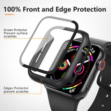 Carica l'immagine nel visualizzatore di Gallery, Amzpas 【2 PEZZI】 Cover per Apple Watch Series 6/ Series 5/ Series 4/SE 44mm Con Vetro Temperato 44mm (Nero*2)