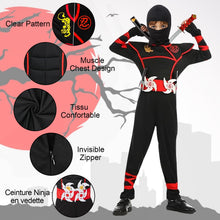 Carica l'immagine nel visualizzatore di Gallery, Costume Ninja Bambini con Accessori in Plastica e Schiuma, da Halloween a Carnevale e Festa (L)