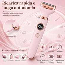 Carica l'immagine nel visualizzatore di Gallery, Rasoio Elettrico Donna Impermeabile IPX7 USB C 60 Minuti di Utilizzo