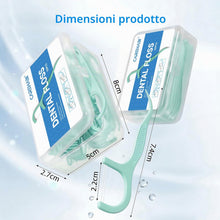 Carica l'immagine nel visualizzatore di Gallery, 600 Filo Interdentale a Doppia Linea alla Menta per la Cura dei Denti - Archetti filo interdentale per Rimuovere la Plac