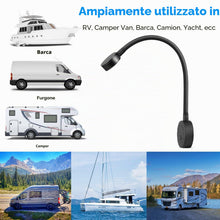 Carica l'immagine nel visualizzatore di Gallery, acegoo Lampada da lettura da parete LED 12v luce barca camper, dimmerabile collo di cigno flessibile DC12-24V comodino c