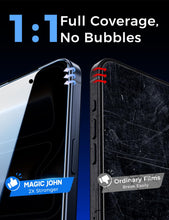 Carica l'immagine nel visualizzatore di Gallery, MAGIC JOHN Privacy Pellicola Protettiva per iPhone 17 Pro, Anti-Spy Vetro Temperato Film, Durezza 9H, Rimozione Automati